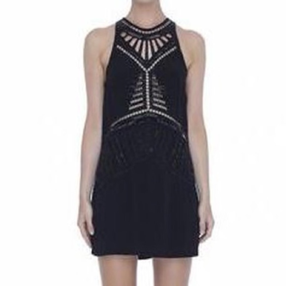 BNWT Magali Pascal Ernest Black Beaded Cut Out Backless Mini Dress